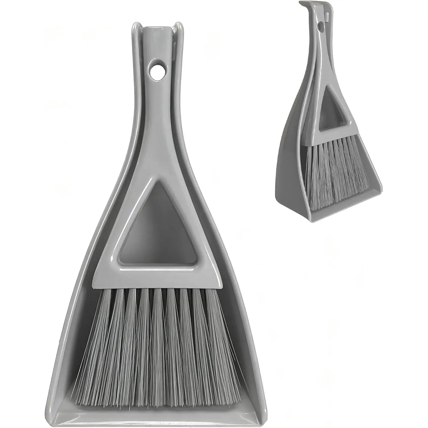Dust Pan Broom Brush Dustpan -Mini Broom and Dustpan Combo Set, Handheld Sweeper Cleaning for Tables, Keyboards, Guinea Pig Cage, and  Litter, etc. (Grey)