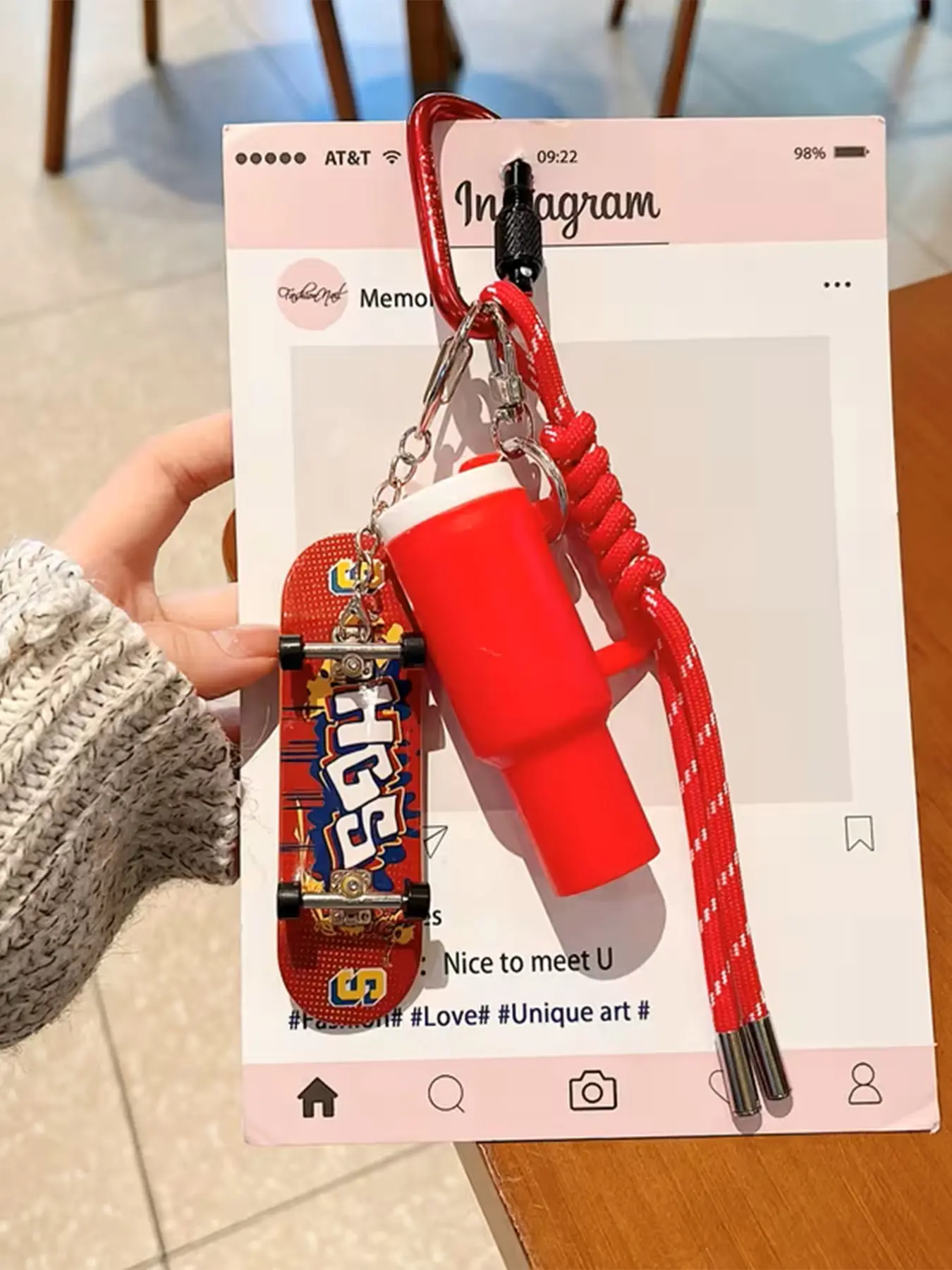 Multi Color Skate & Mini Tumbler Bag Charm, thick braided rope scratch-proof silicone pendant lanyard fit travel backpack men women daily campus outfit #DopamineStreetStyle #CampusEssentials
