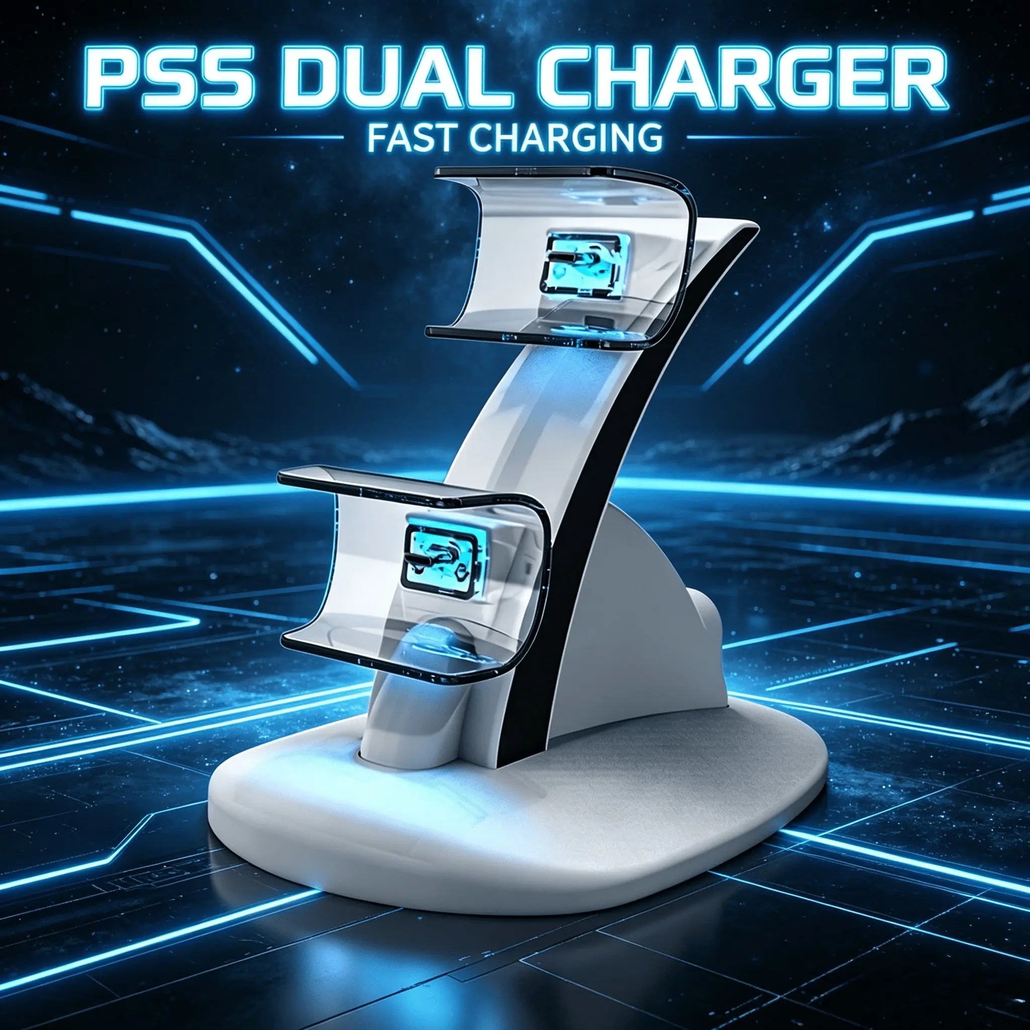 Ps5 Controller Charger with LED Indicator, Type-C Interface, Dual Charging Support, Convenient Handheld Design