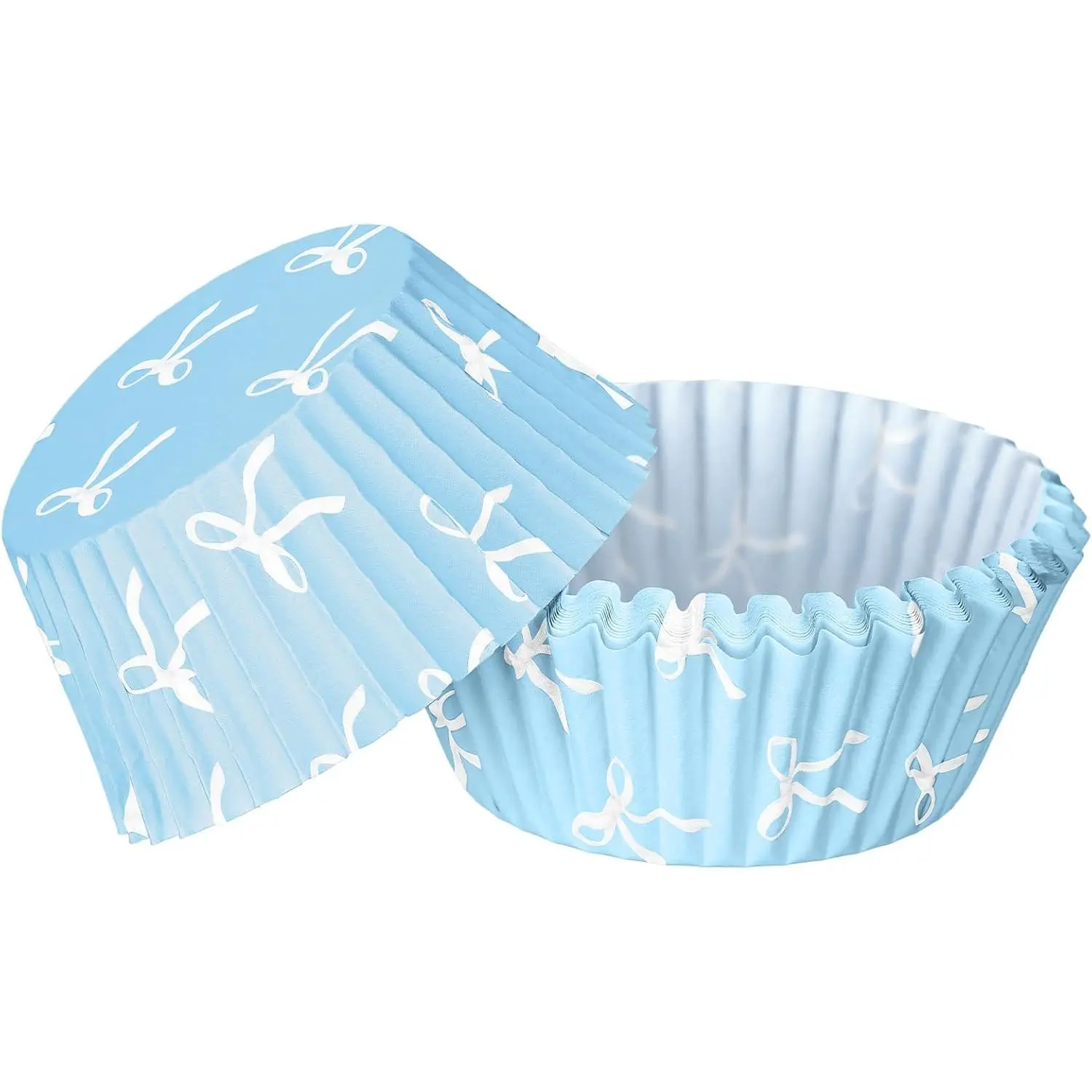 300 count Blue Bow Cupcake Liners Cupcake Wrappers Baking Cups Baking Standard Liners Holders for  Shower Wedding Bachelorette Bridal Showers Birthday Party Decoration