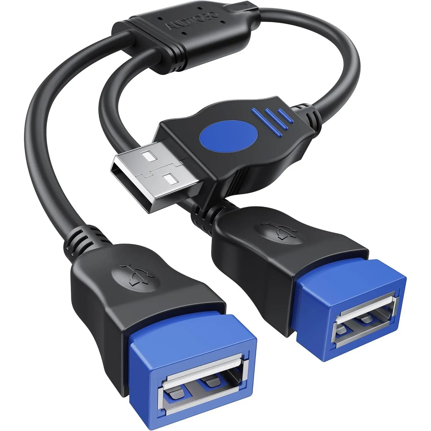 USB Splitter, USB Y Splitter  USB 2.0 Charger  1 Male to 2 Female Power Cord Extension Hub Adapter  for /Laptop/LED etc