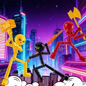 HUAHUASet 3D Printed Stickman Action Figure Toy with Movable Joints, Novelty Assembled Robot MannequinHUAHUA