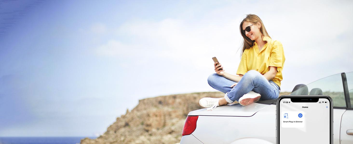 Outdoor Smart Plug, Outdoor Wifi Outlet with 2 Grounded Outlets, Remote Control, Timer, Waterproof, Works with Amazon Alexa, Google Assistant and SmartThings, FCC Certified