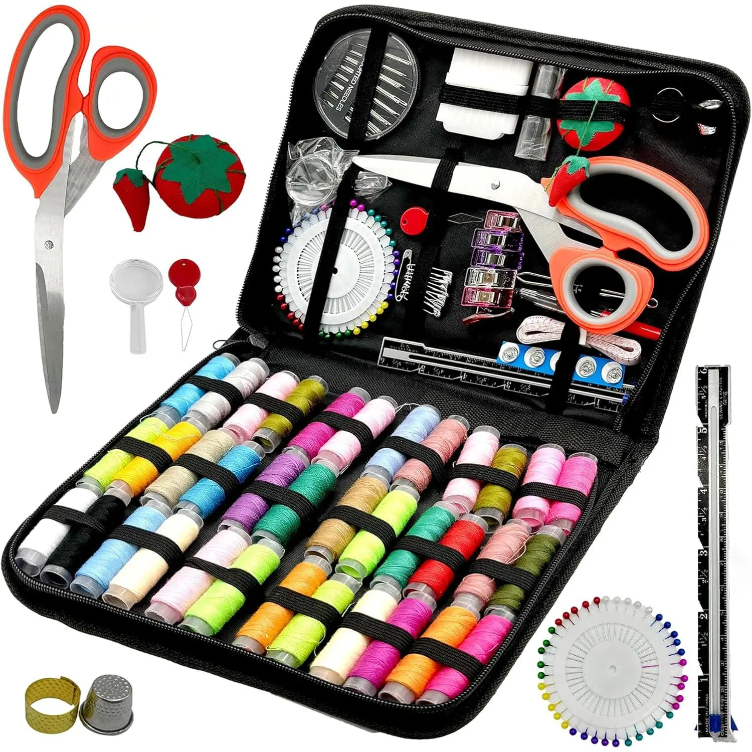 Sewing Kit for Adults Beginner and Professionals, , Travel Sewing Kit with Sewing Pins and ,Seam Rippers,Thread,Threaders for Hand Sewing with Scissor and Accessories (N - 36)