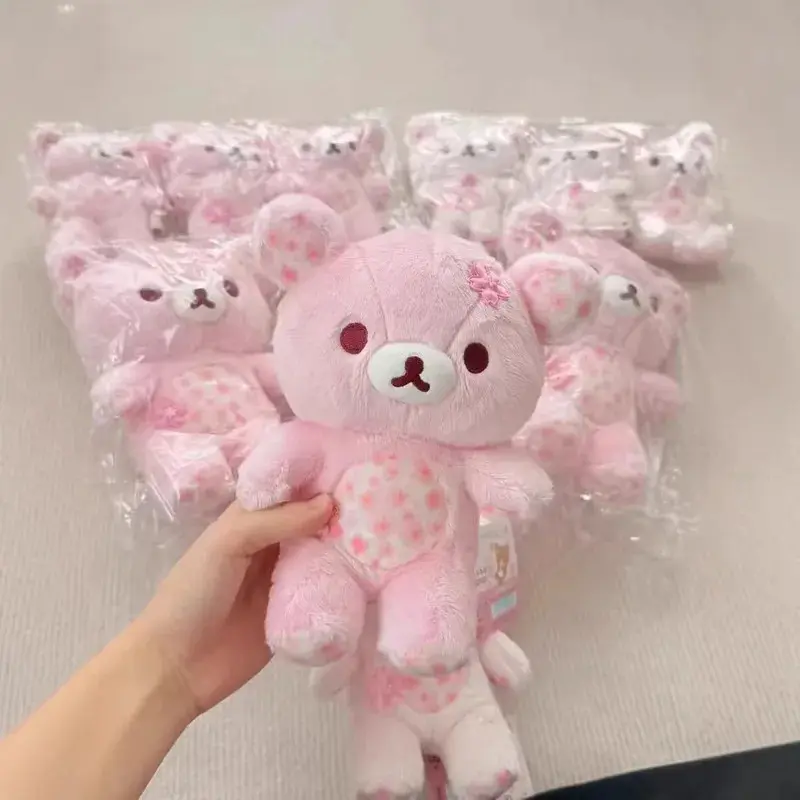 Rilakkuma Sakura Floral Theme Cute Bears Soft Plush Sleeping Plush Stuffed Toy, Cuddly Hug Pillow, Home Decoration & Birthday Gift for Adult Women