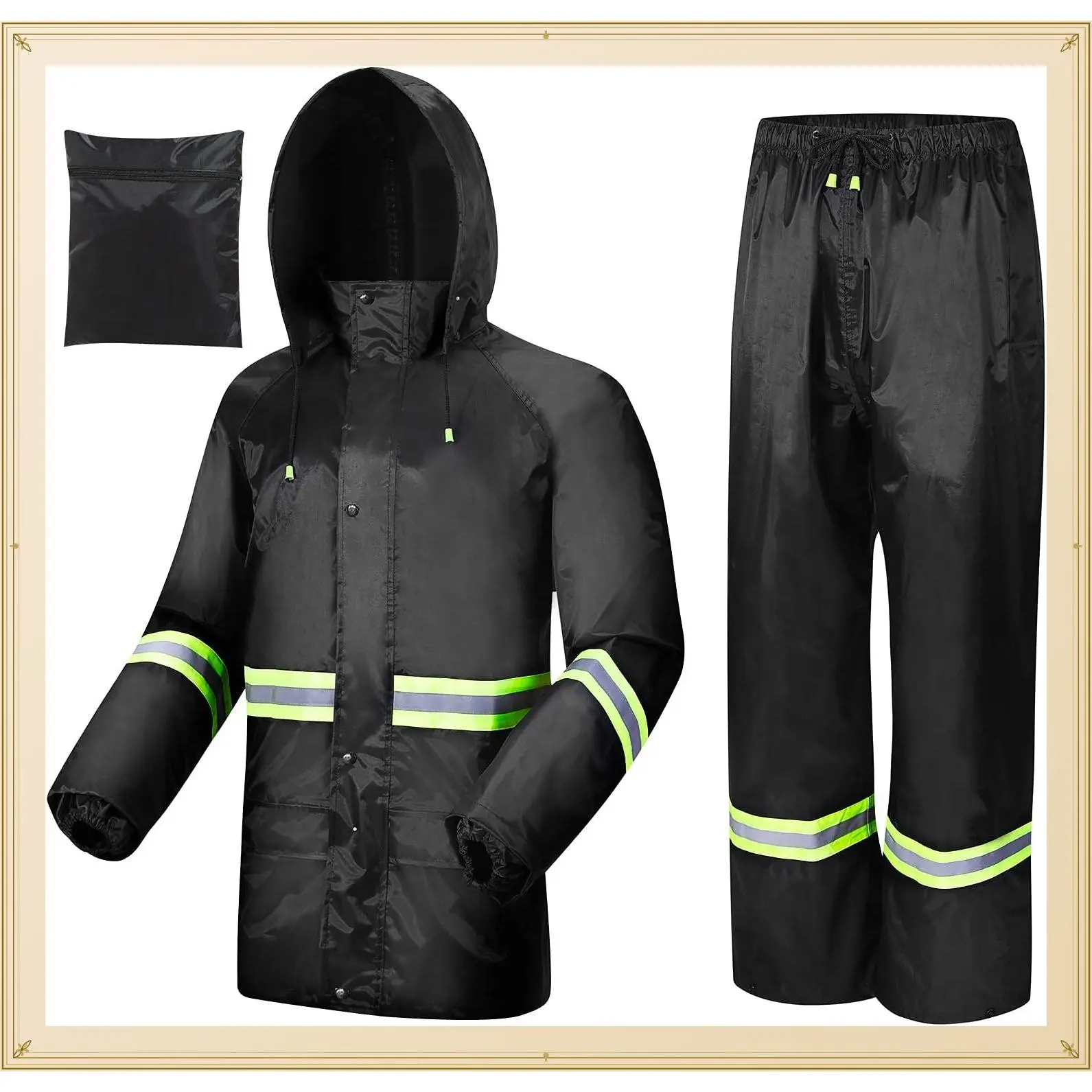 Rain Suits for Men and Women, Waterproof Breathable Rain Gear with Reflective Strips, Durable All-Weather Rain CoatsGift