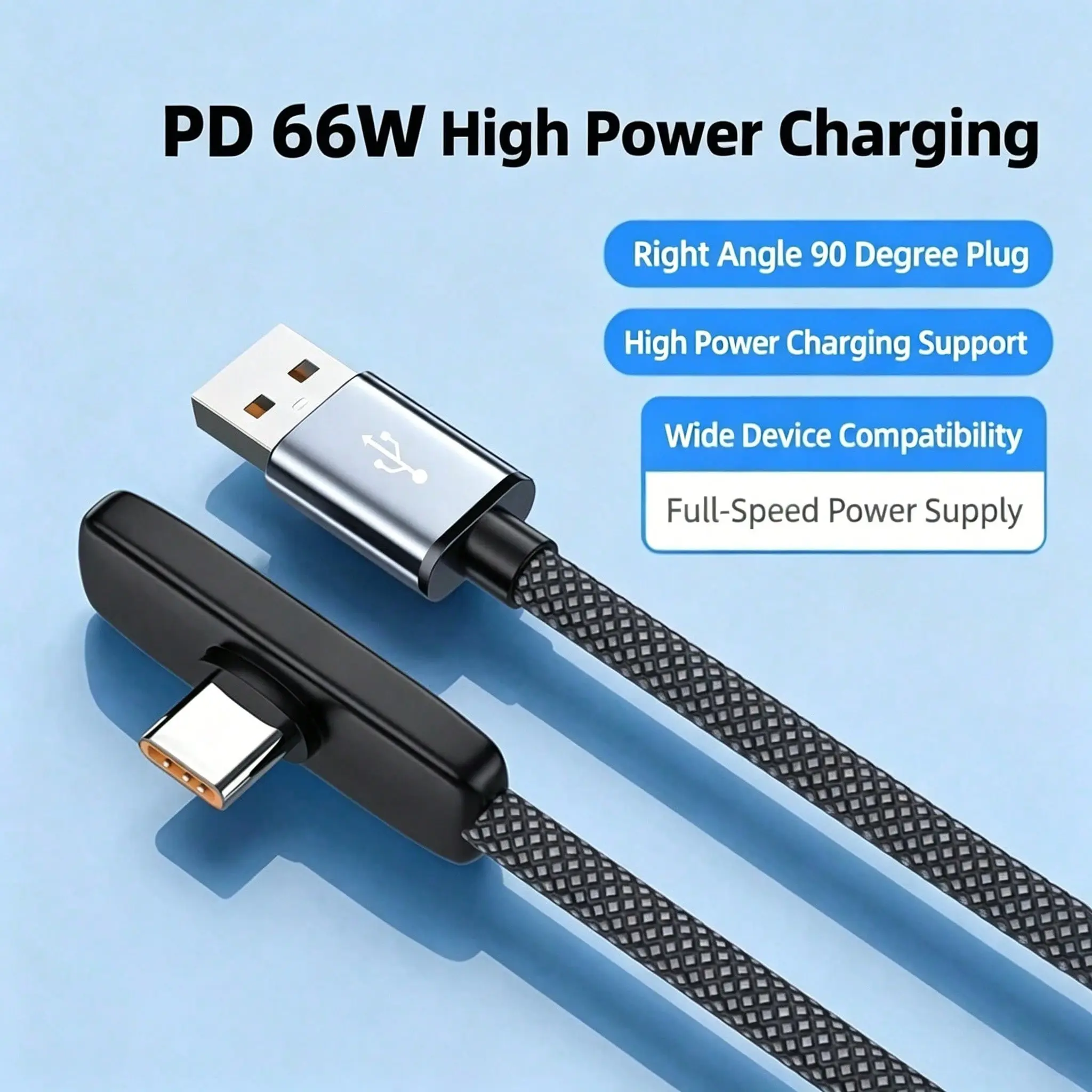 66w USB a to Type-C Charging Cable, 3.3ft/4.9ft/6.6ft Options, Fast USB-C Data Sync, Portable Design, Ideal for Quick Device Recharge, Cell Phone Charger Cord
