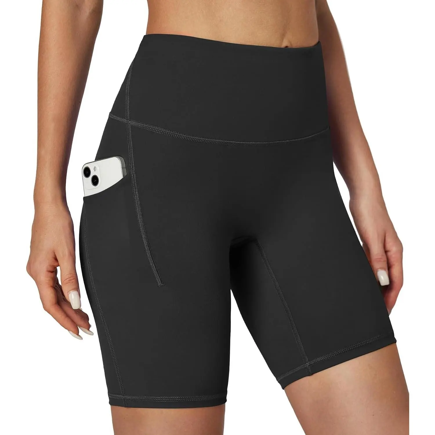 Women's 8" Biker Shorts with Tummy Control & No Front Seam | 3 Deep Pockets, High Waisted, Squat-Proof, Buttery Soft, Breathable, Quick-Dry Spandex for Yoga, Running, Gym, AthleticGift
