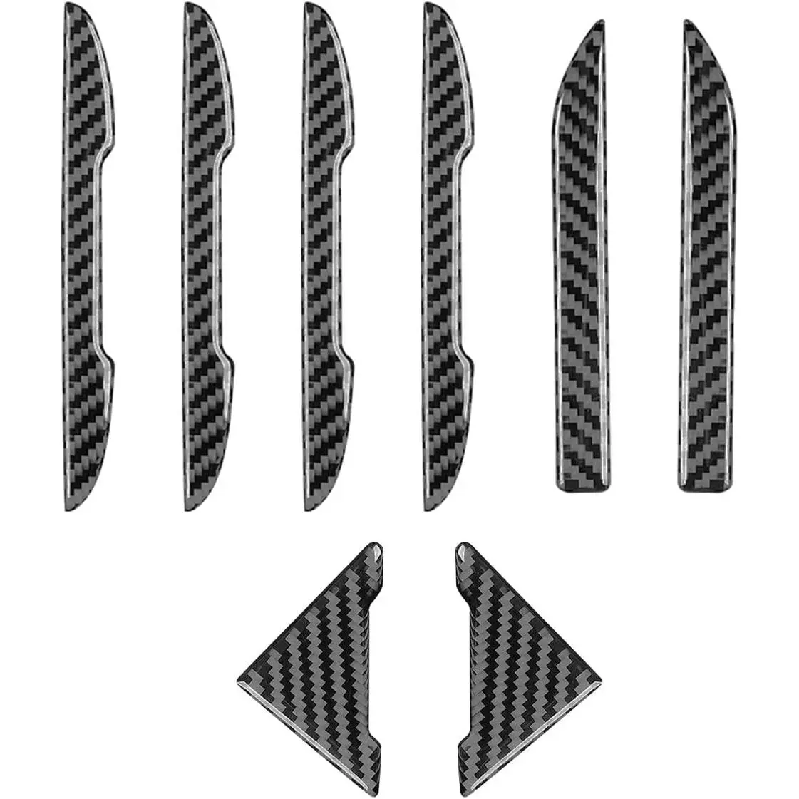 10 count Carbon Fiber  Anti- Strip Set, Include 4 Door  Guard 2 Rearview Mirror Protective Film 2 Door Corner Scratch Sticker Film, Self-Adhesive  Protector Sticker(TypeA)