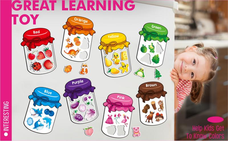 10/12 Pieces Magnetic Color Sorting Toys, 60 Color Magnets Educational Refrigerator Whiteboard for Baby Toddlers Kids Magnets