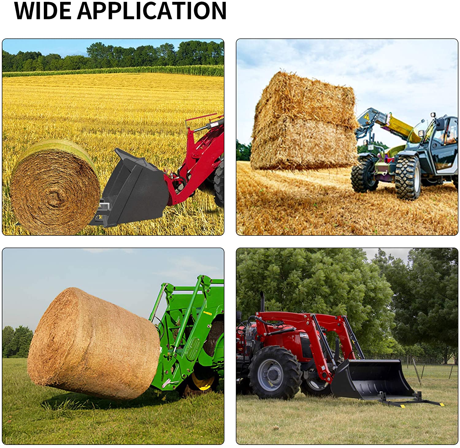 GARVEE 1500lbs 43" Clamp-on Pallet Forks for Skidsteer and Tractor - Heavy-Duty Attachment for Efficient Material Handling and Loading in Agriculture and Construction Applications.