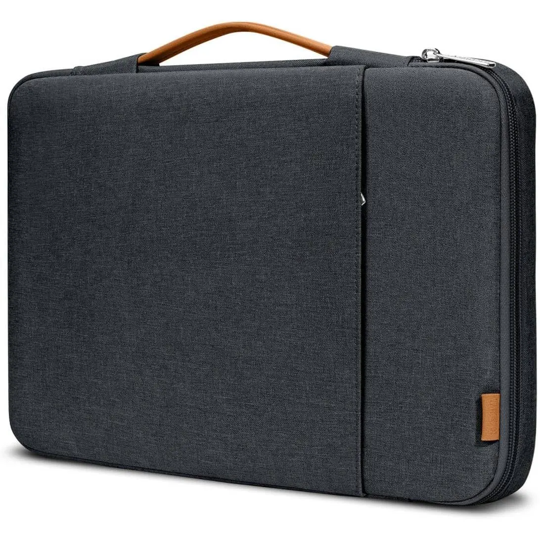 360° Protective Laptop Sleeve for 15-inch  MacBook Air, 16-inch MacBook Pro/Max M4/M3/M2/M1 A2991 A2780 A2485 A2141, Shockproof, Splash-Resistant Bag Case with Accessory Pocket, Black