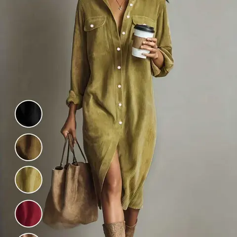 Women's Casual Everyday Midi Dress, Fitted Plain All-Season Wear, Winter