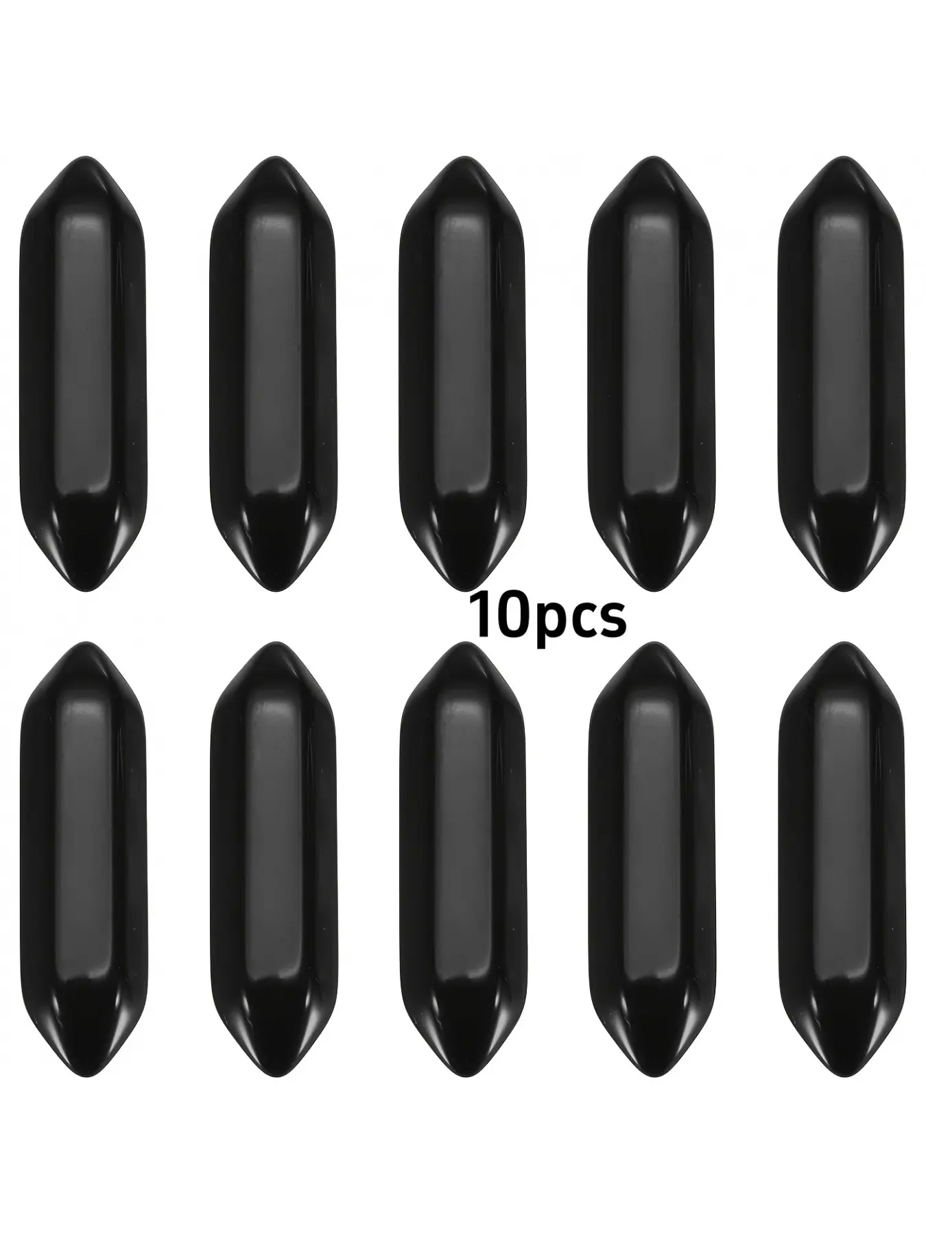 10Pcs Black Agate Quartz Hexagon Polished Crystal for Jewelry Making Energy Balancing Halloween Gift