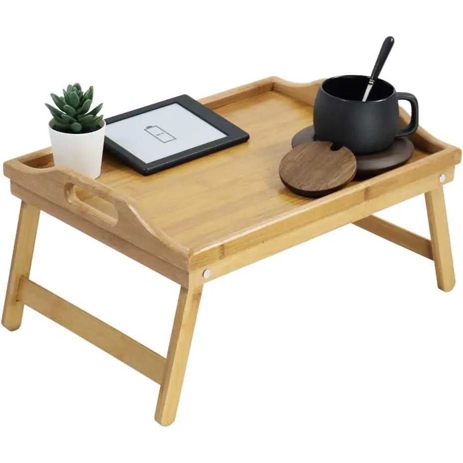 Bed Table Tray Breakfast Tray with Folding  Bed Tray for Eating and Laptop Serving Trays for Bedroom Snack Tray Bed Table Drawing Table (40)