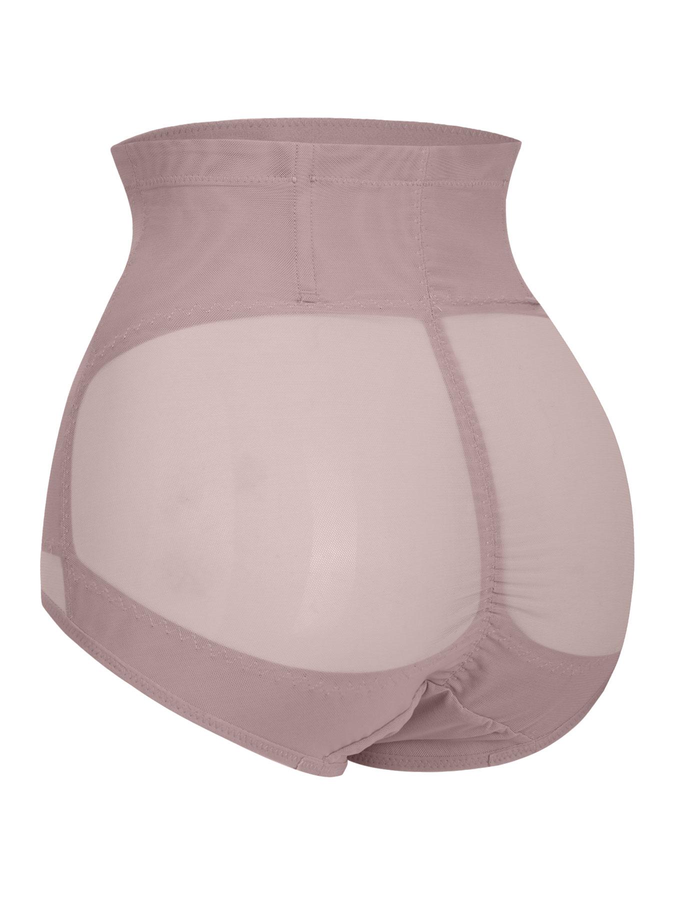 【Plus Size】 Solid Color Mesh Criss Cross Design High Waist Shapewear Panty, Breathable Comfortable Tummy Control Butt-lifting Shaper, Tummy Control Butt Lifter, Ladies Shapewear Bottoms