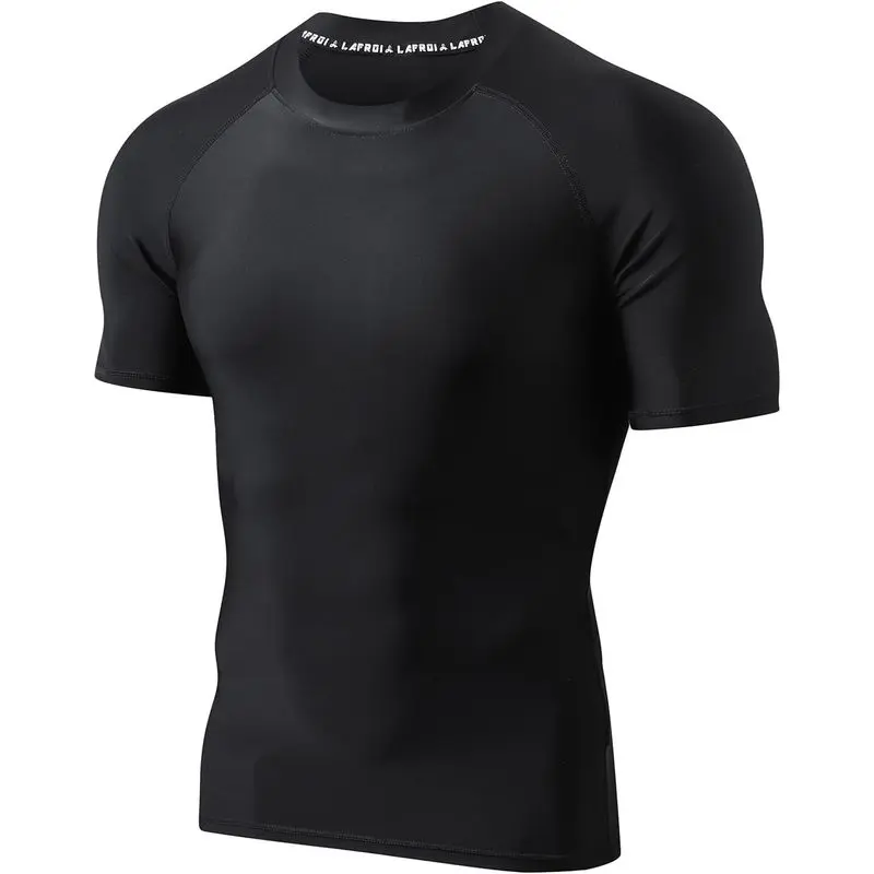 Outdoor sports LAFROI Men's UPF 50+ BJJ Rash Guard Sun Protection Swim Shirt Short Sleeve |   Quick Dry, lightweight, Baselayer, Compression Performance Fit, for Swim, Water Sports, Combat, CLY11D