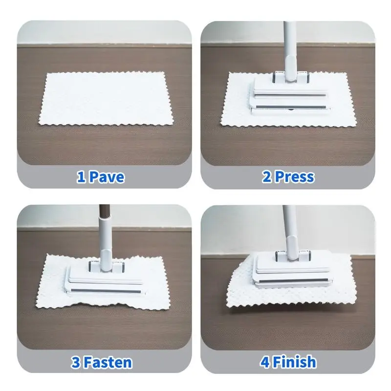 Disposable Small Mop with Clip, Hands-Free Floor Cleaning Mop, Dry and Wet Use for Hardwood and Tile, Dust Removal Mop, Contactless Flat Mop