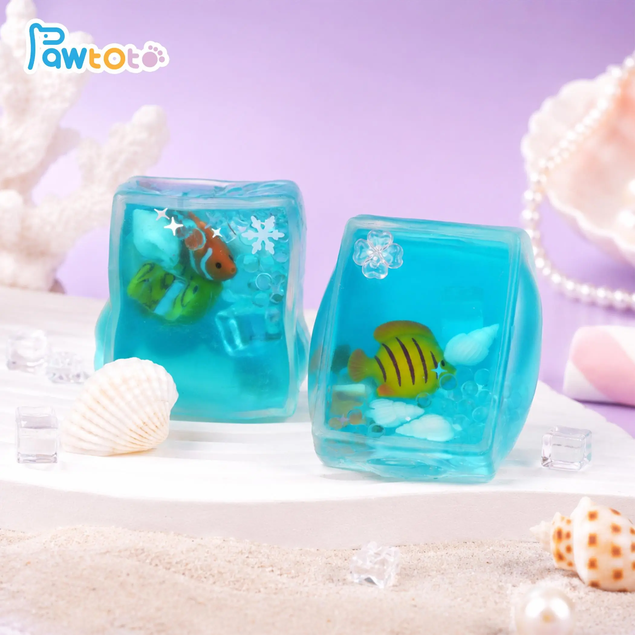 Pawtoto Arctic Abyss Square Bubble Ball Sensory Toy, Stress Relief Toy,Fidget Toy, Creative Activity Gift for Teens & Adults