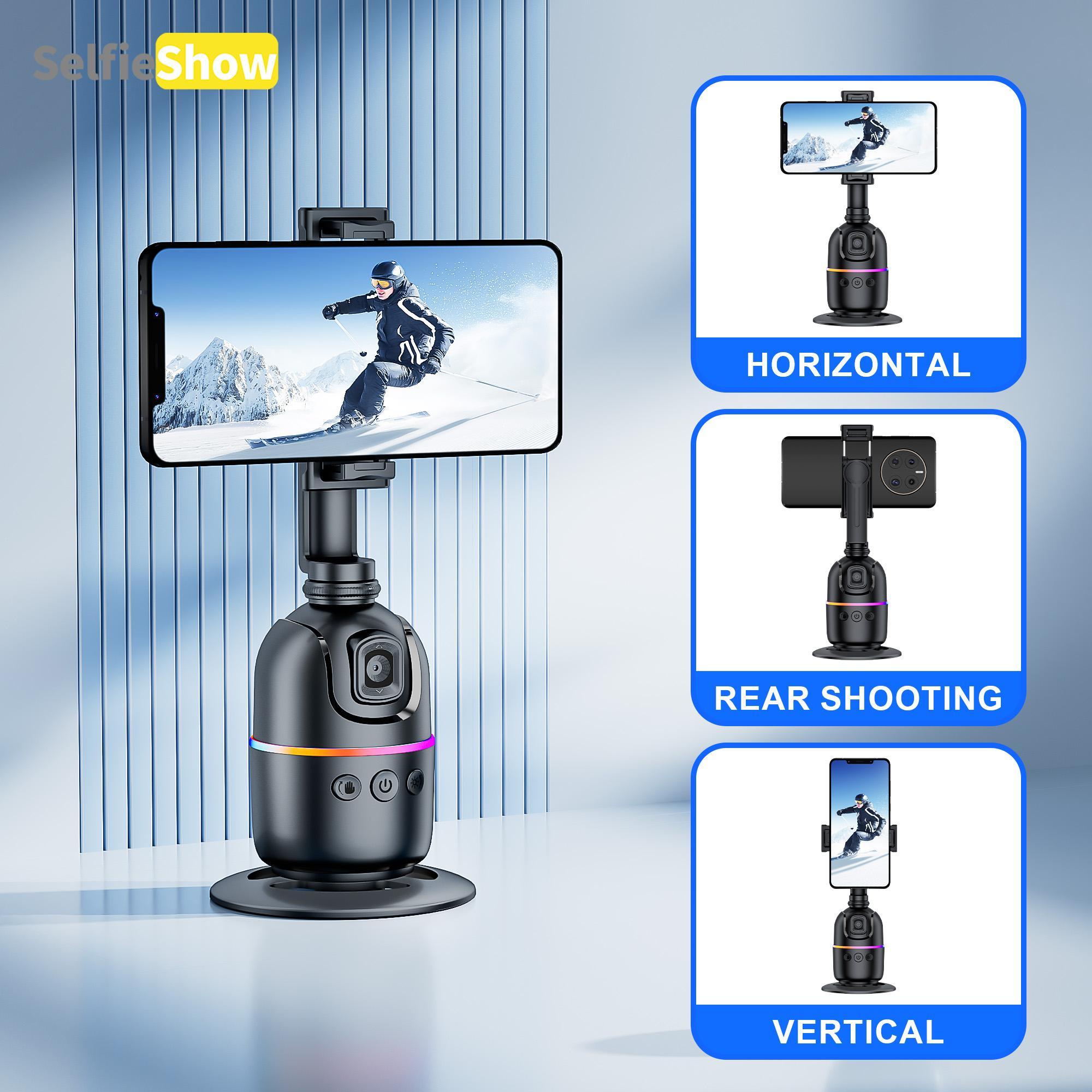 360° Rotatable Phone Holder, USB Rechargeable Smart Face Recognition Selfie Stick, Anti-shake Panoramic Shooting Phone Holder for Travel & Photography, Rotating Stand 360° Rotatable Phone Holder, USB Rechargeable Smart Face Recognition Selfie Stick, Anti-shake Panoramic Shooting Phone Holder for Travel & Photography, Rotating Stand