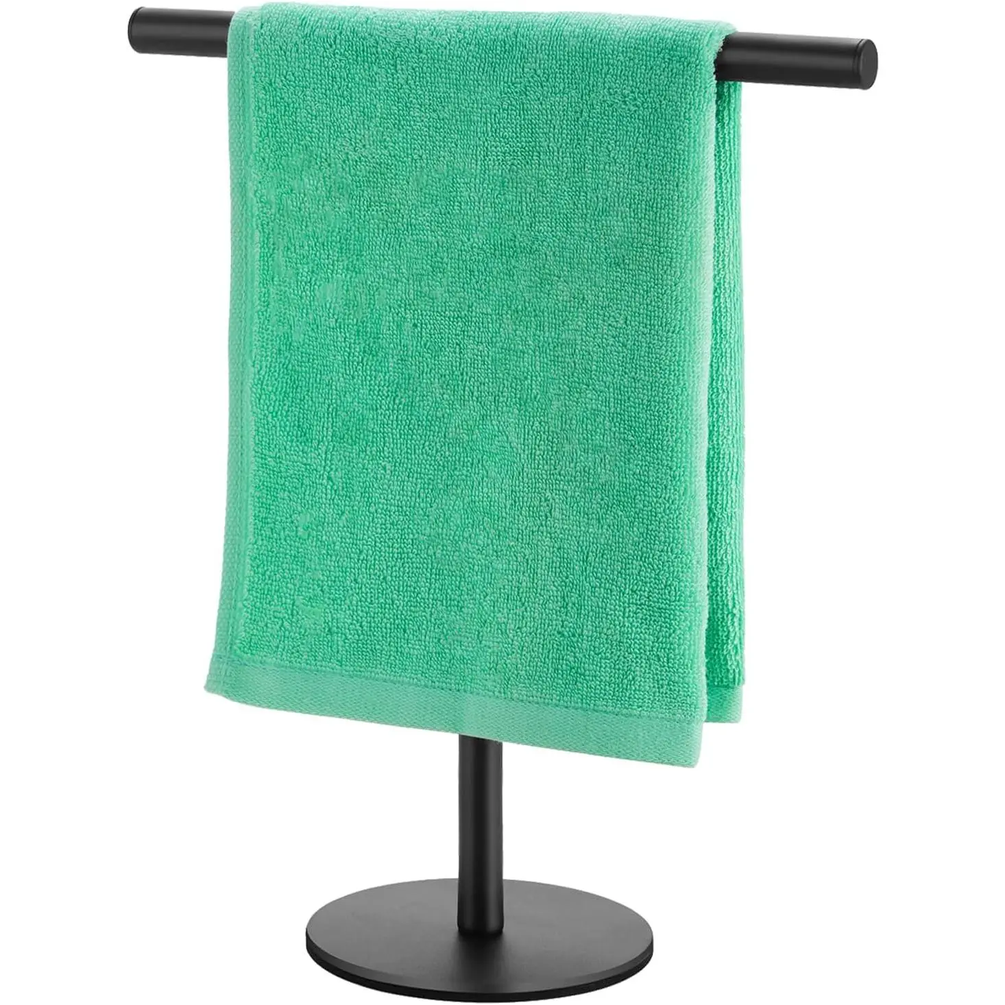 Hand Towel Holder, Bathroom Towel Racks, Countertop Towel Stand, T-Shape Towel Holder for Kitchen, Matte Black Standing Towel Bar