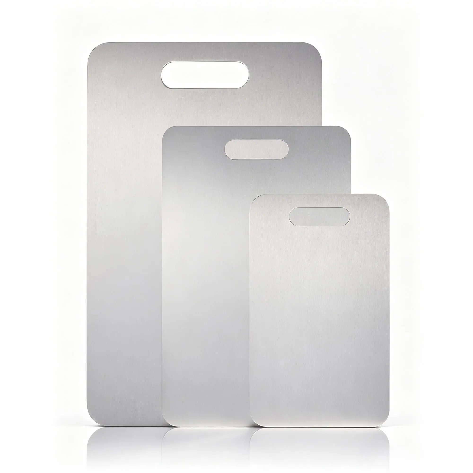 3-Piece Titanium Cutting Board Set | Double-Sided Food-Grade Metal Chopping Boards, Non-Toxic, Dishwasher Safe, Perfect for Kitchen & Camping | Sizes:16x10/13x8/10x6 in