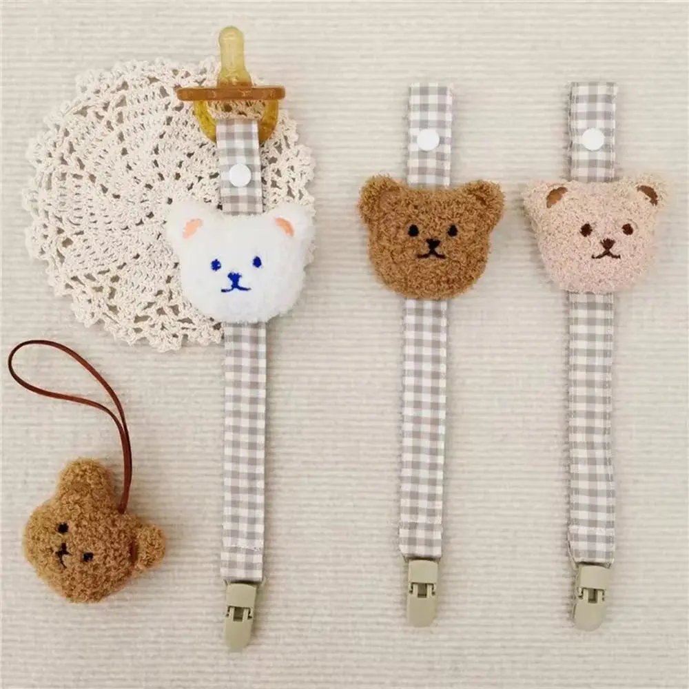 1PCS Cute Bear Baby Pacifier Clip Chain Dummy Holder Soother Pacifier Clips Strap Nipple Holder Infant Feeding Babies Accessorie