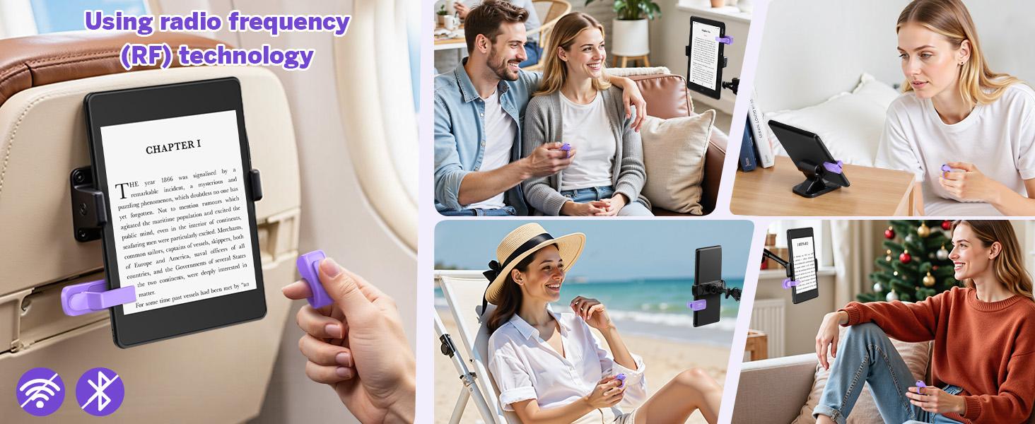 Page Turner Ring for Kindle,Remote Control for iPhone iPad Android Tablets E-Readers,Clicker Page Turner for Kindle Accessories for Camera Video Record&Shutter Selfie (Purple)