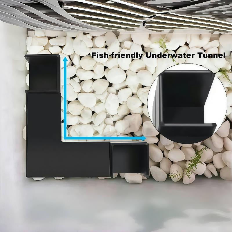 360° Panoramic Aquarium Cave Set, Tropical Fish Shrimp Tunnel Hideout House, Natural Resin Interconnected Design, Tank Decor Accessories