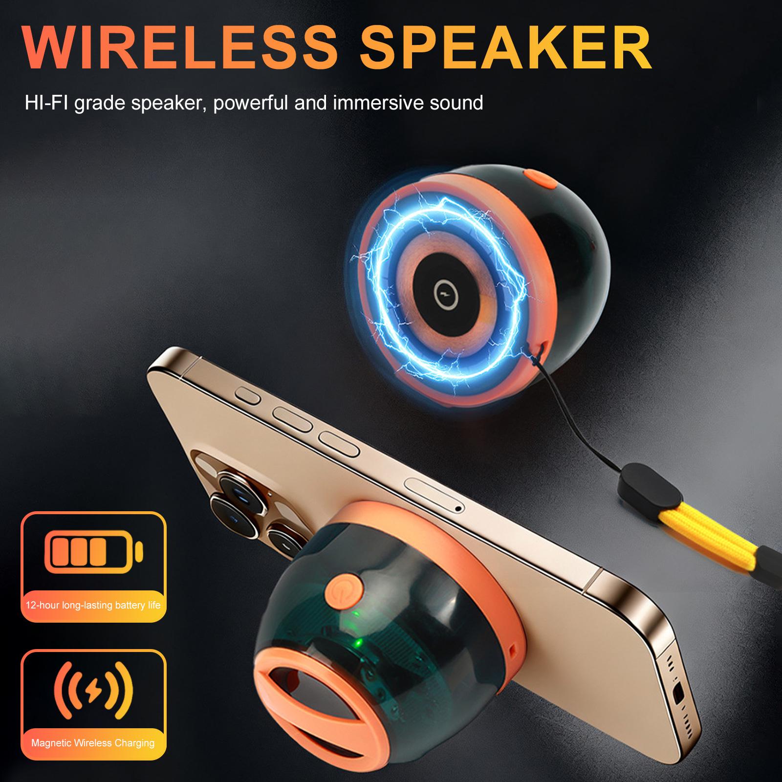 Desktop Wireless BT Speaker with Lanyard Magnetic Phone Holder Mini BT Speakers Subwoofers with RGB Light 5100mAh Battery Power