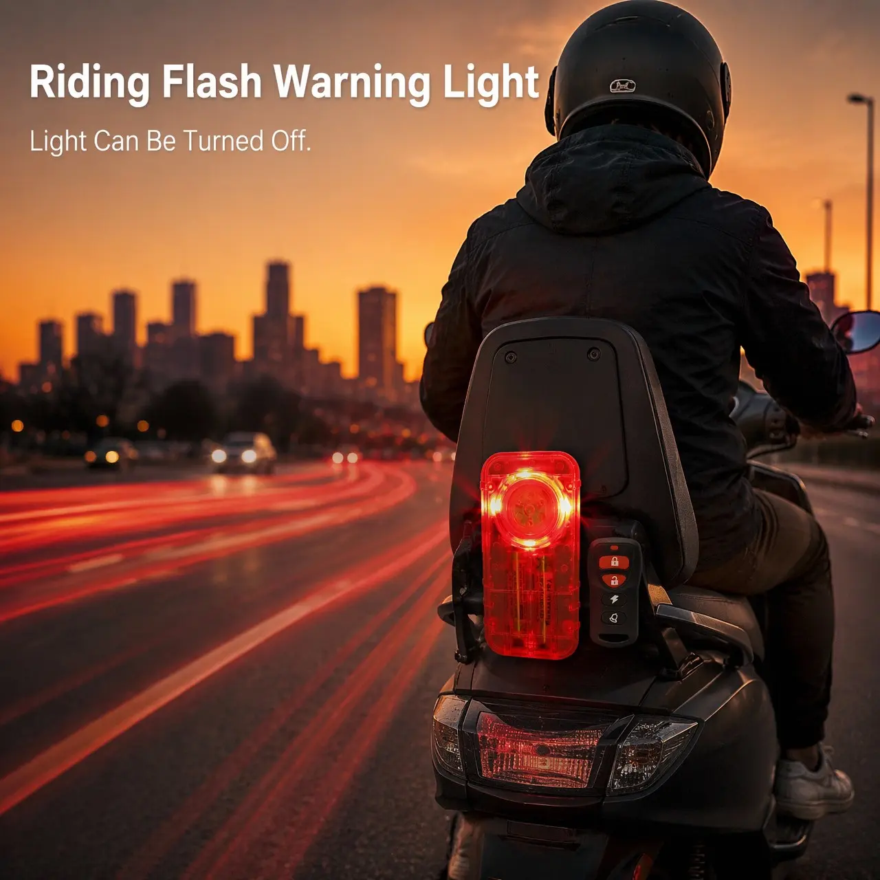 Wireless Warning Light, Car Safety Dual Flash Light, Five Modes Blinking, Anti Lost Alarm Function, One-Button Vehicle Finder, Adjustable Sensitivity