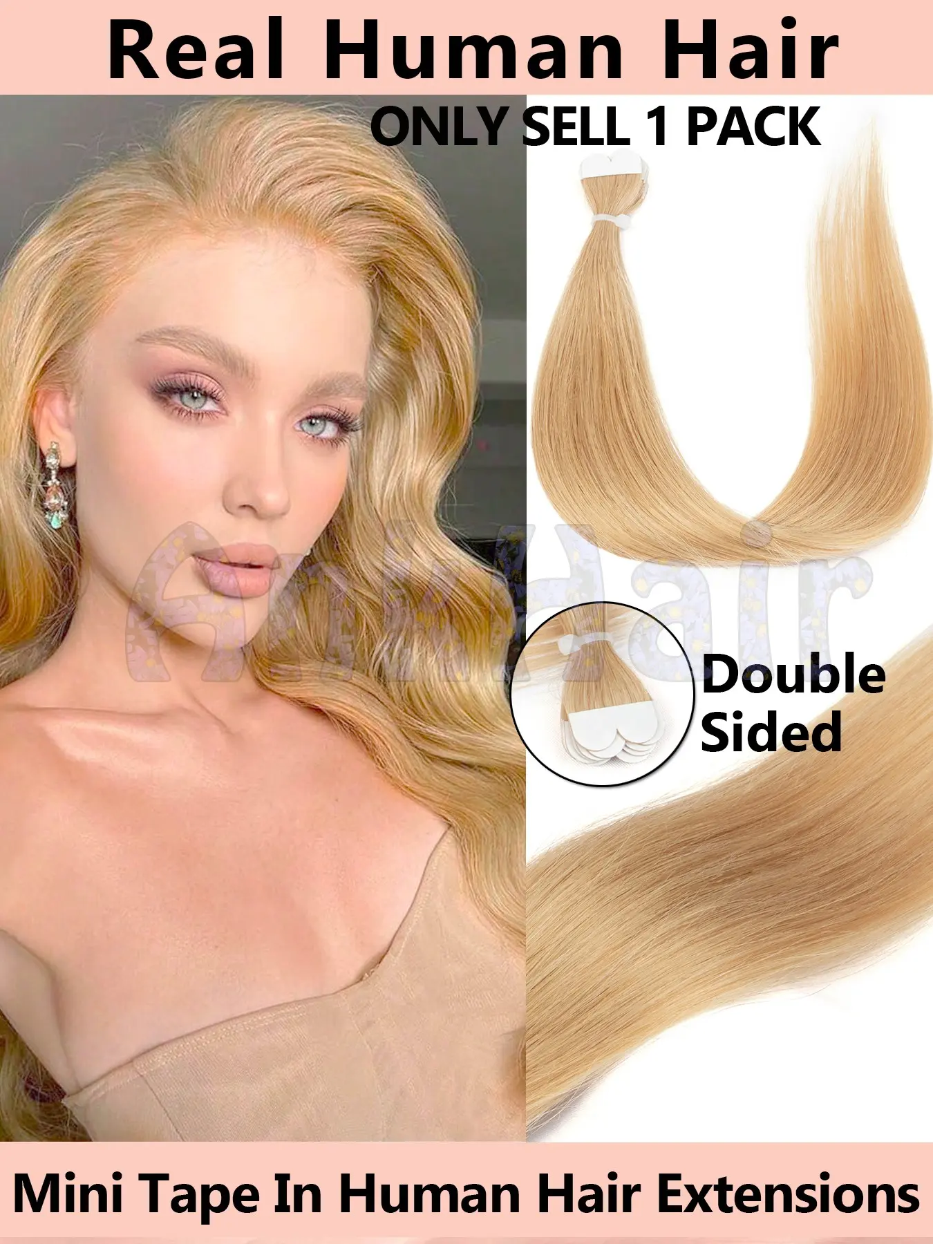 DIY Like a Pro! 10pcs/pack 14" Mini Tape-In Human Hair Extensions, Double-Sided Invisible Bond, Natural Look for Weddings, Photos & Daily Use