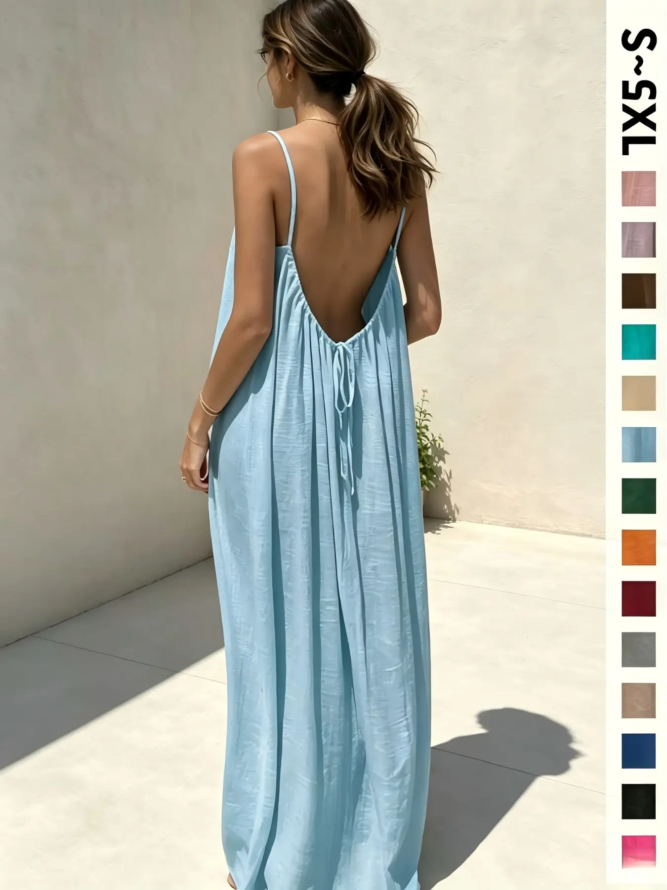 Women's Plain Sleeveless Casual Dress, Loose-Fitting Summer Long Dress, Large Size Sleepwear, Elegant Comfortable Clothing, Loungewear House Dress