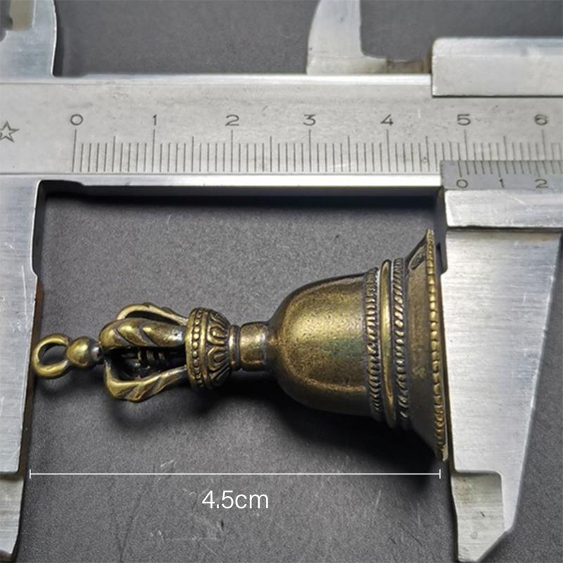 Brass Die Casting Wind Bell Handicraft Tibetan Style Bronze Bell Ornament Suitable For Home Wall Hanging Car Decoration And Key Pendant With Clear Sound And Vintage Decorative Effect