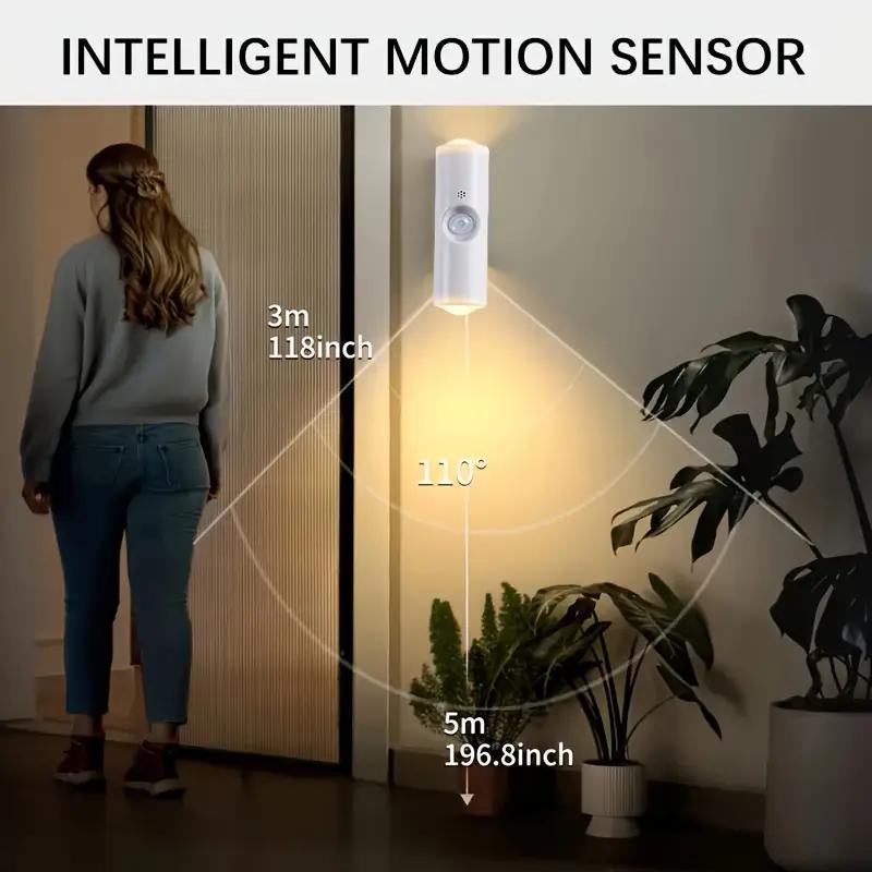 USB Rechargeable Motion Sensor Wall Light, Led Wall Light, 3000K-6000K Wall Mounted Night Light, Magnetic Wall Light for Wardrobe, Bathroom, Closet, Hallway, Toilet #GLOBAL PICKS