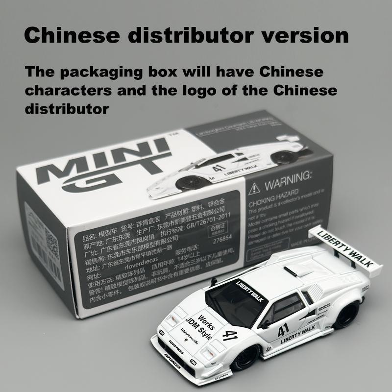 MINIGT 1:64 Lamborghini Countach LBWK White 2024 alloy car Model 966