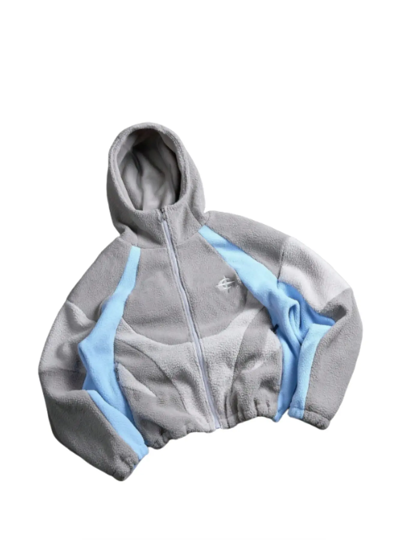 Men's Contrast Color Zipper Hoodie Jacket, Fall/winter Zipper Short Sleeve Sweatshirt, Shark Style Hooded Coat