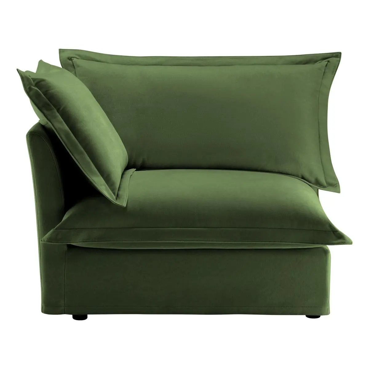 Koala Comfy Couch - Family-Friendly Sturdy Cotton Indoor Sofa, LSF Design, 1 Pillow Included, Green Assembled, Stain Removal Feature, Cascading Hem Contemporary Luxury Furniture