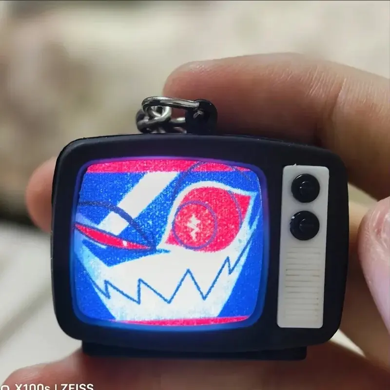 Hazbin Hotel Vox Creative Peripherals Backpack Charms Light-Up & Sound-Activated Mini Tv Keychains Pendants Decorations Gift Toy
