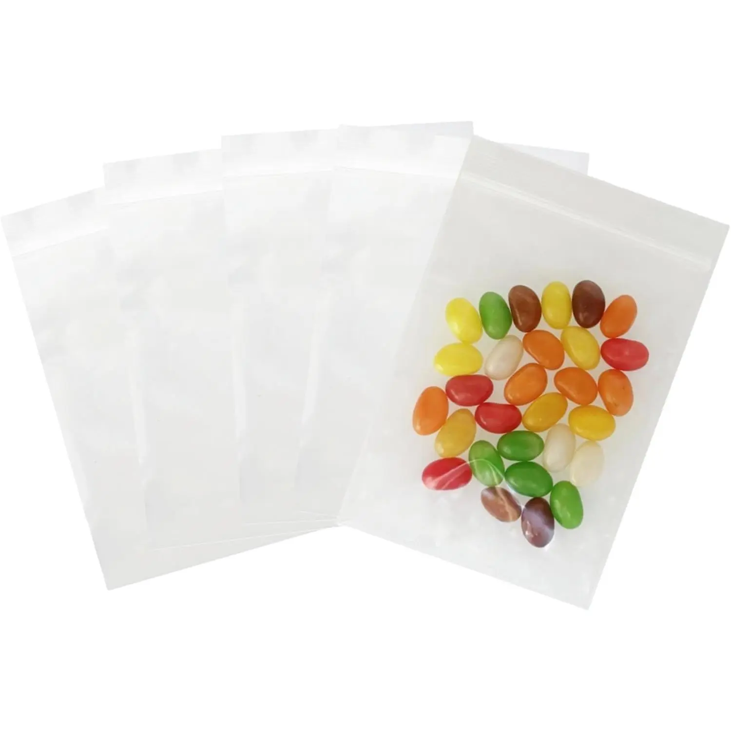100 count 3.15x4.72 inch  Clear Storage Bags for Small Items | White, PE, Zipper Lock, for Vitamins Small Snacks Craft Supplies Storage Organizer,  Daily Use Small Business Packaging