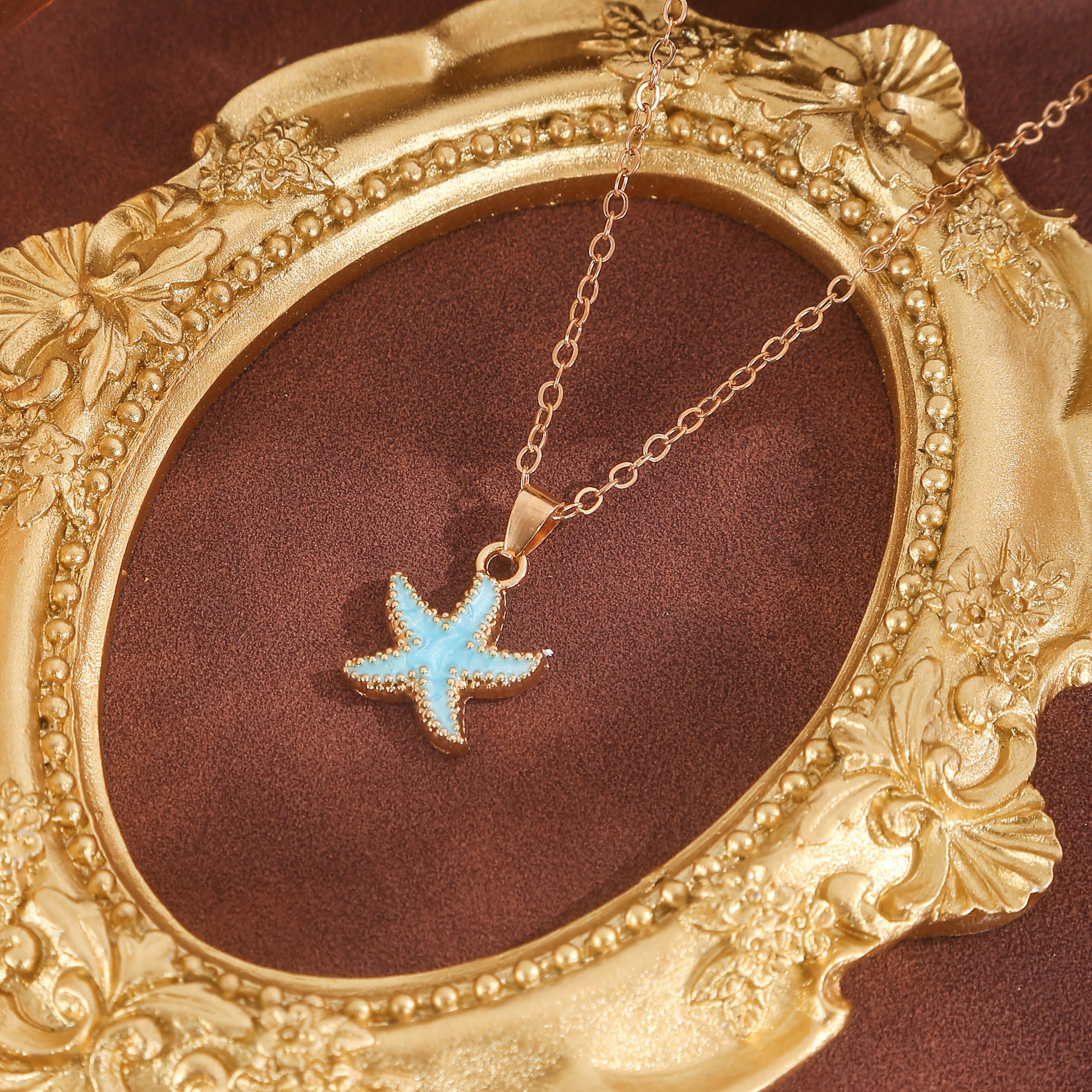 Summer Starfish Charm Necklace, Gift for Women, Witch Jewelry