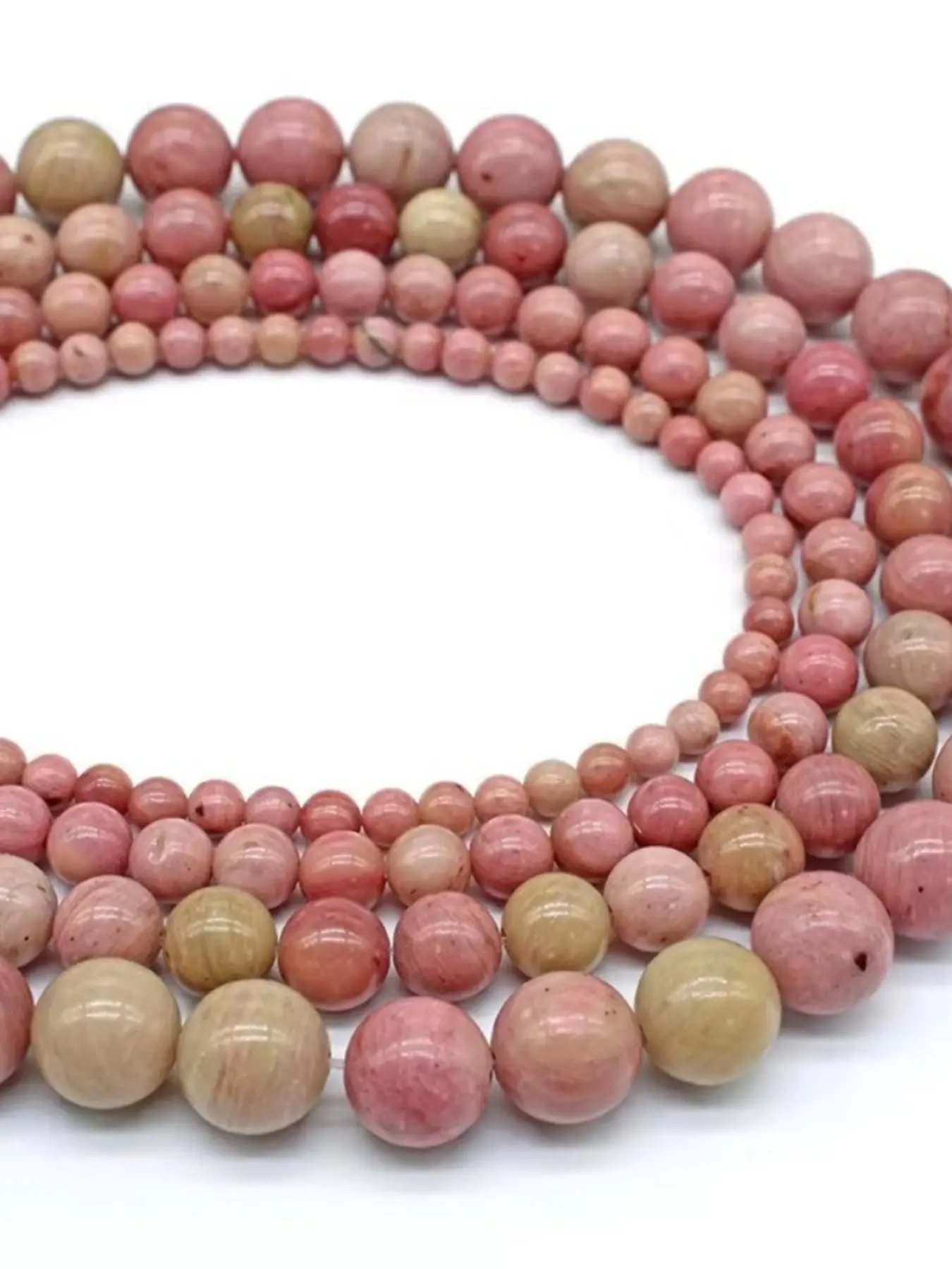 Natural Stone Rhodonite Round Loose Beads, 4 6 8 10 12mm, DIY Charms Bracelet Earring, Jewelry Making Accessory
