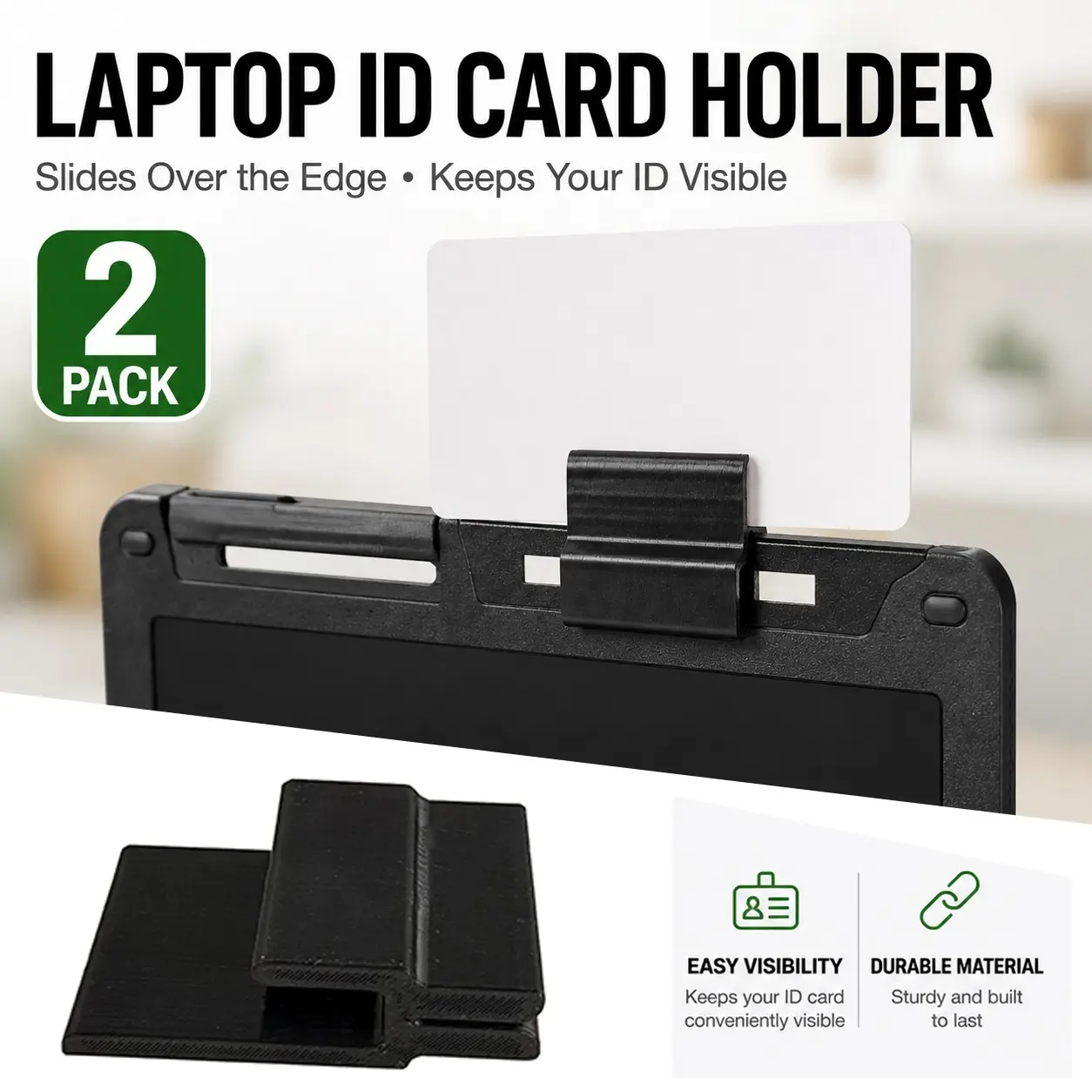 2-Pack Card Holder for Panasonic Toughbook Cf-54 Laptop, Secure ID Card Clip Mount, Secure Attachment, Durable Design, Perfect Fit, Essential Accessory