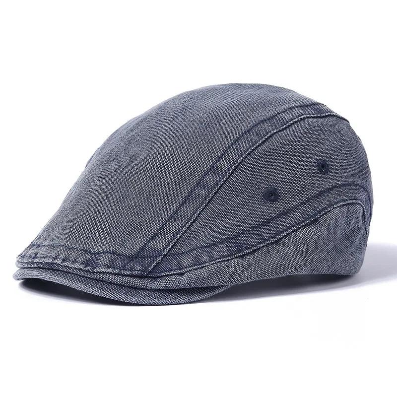 2025 New Styles Spring and Summer Retro Distressed Denim Men's Beret British-style Women's Visor Newsboy Cap and Painter's Hat