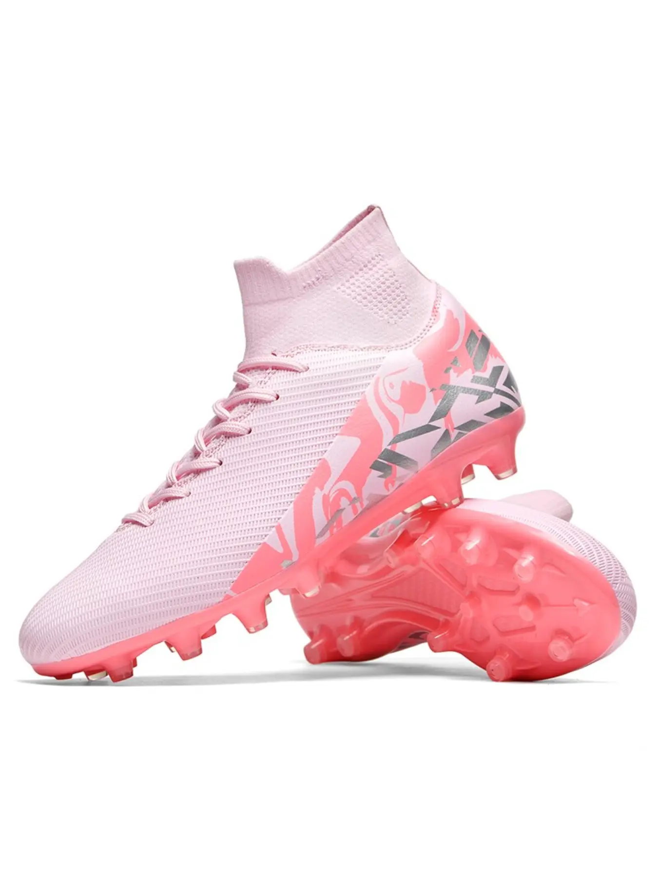Men's Professional Soccer Shoes, Long Studs, PU Leather, Classic Laces, Anti-Collision Toe, Grass Training, Sizes 35-45, Unisex Football Boots