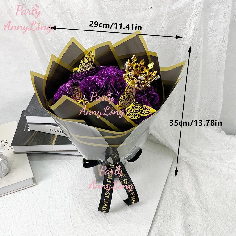 Glitter Rose Bouquet, 1 Count Eternal Artificial Rose Bouquet with No Assembly Required, Romantic Valentine's Day, Wedding, Anniversary and Engagement Gift, Glitter Rose Birthday and Christmas Gift, Artificial Roses Bouquet #TOP PICKS