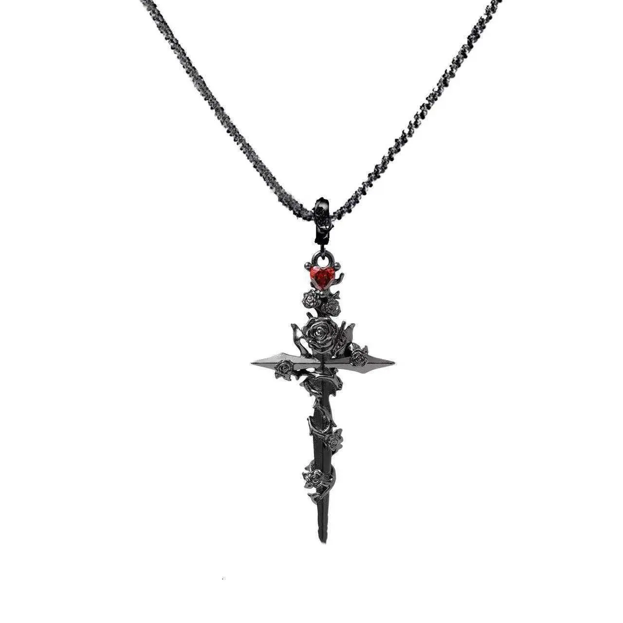 Loveden's new forbidden rose necklace is a high-end gothic dark style cross necklace for queen,Princess