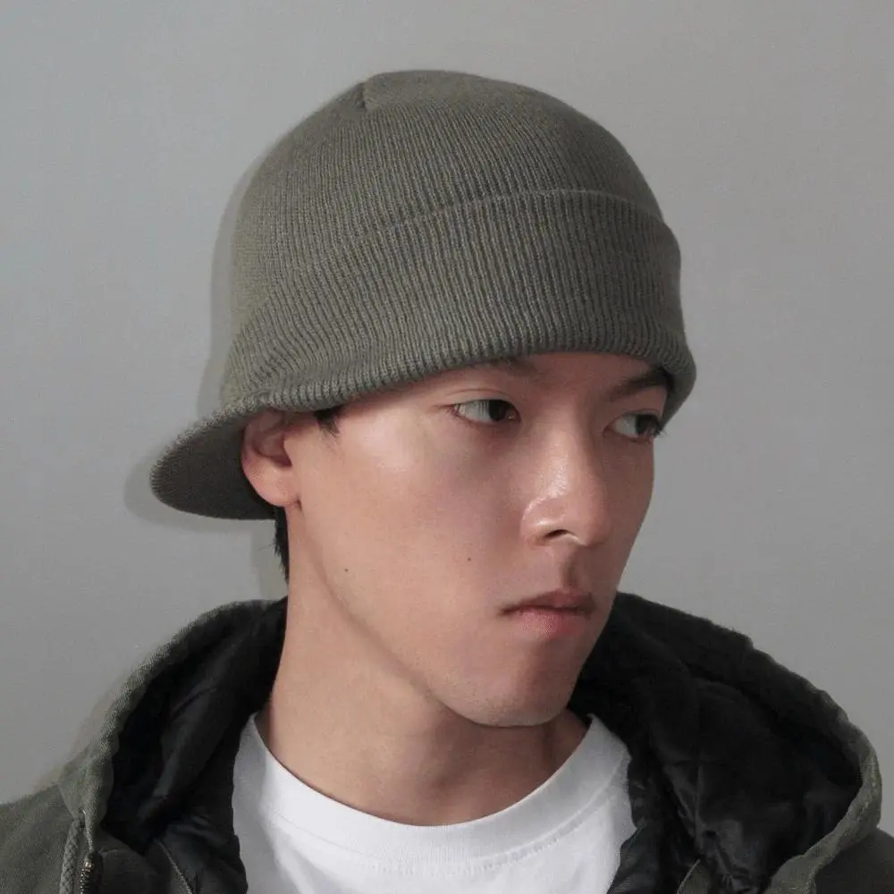 Unisex Winter Knit Cap with Earflaps, Thick Warm Beanie Hat with Short Brim & Soft Plush Lining, Solid Color Cold-Weather Headwear for Men & Women, Cozy Ear-Covering Hat for Cycling, Skiing, Hiking, Camping, Commuting & Outdoor Activities