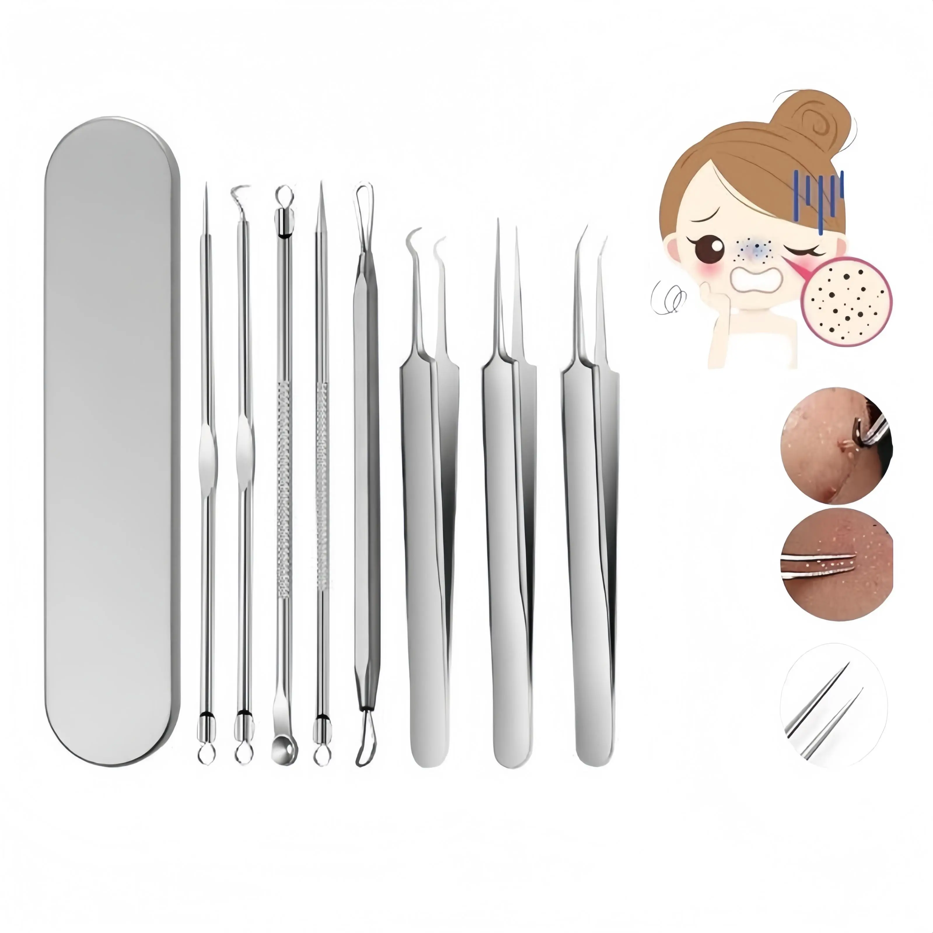 Blackhead Remover,Pimple Extractor,Pore Extractor,Comedone Extractor Tool–Precise&Skin-Friendly,Safe for Sensitive Skin,Deep Pore Cleansing,Essential Skincare Tool for Home Use (Content 8-Piece Set)