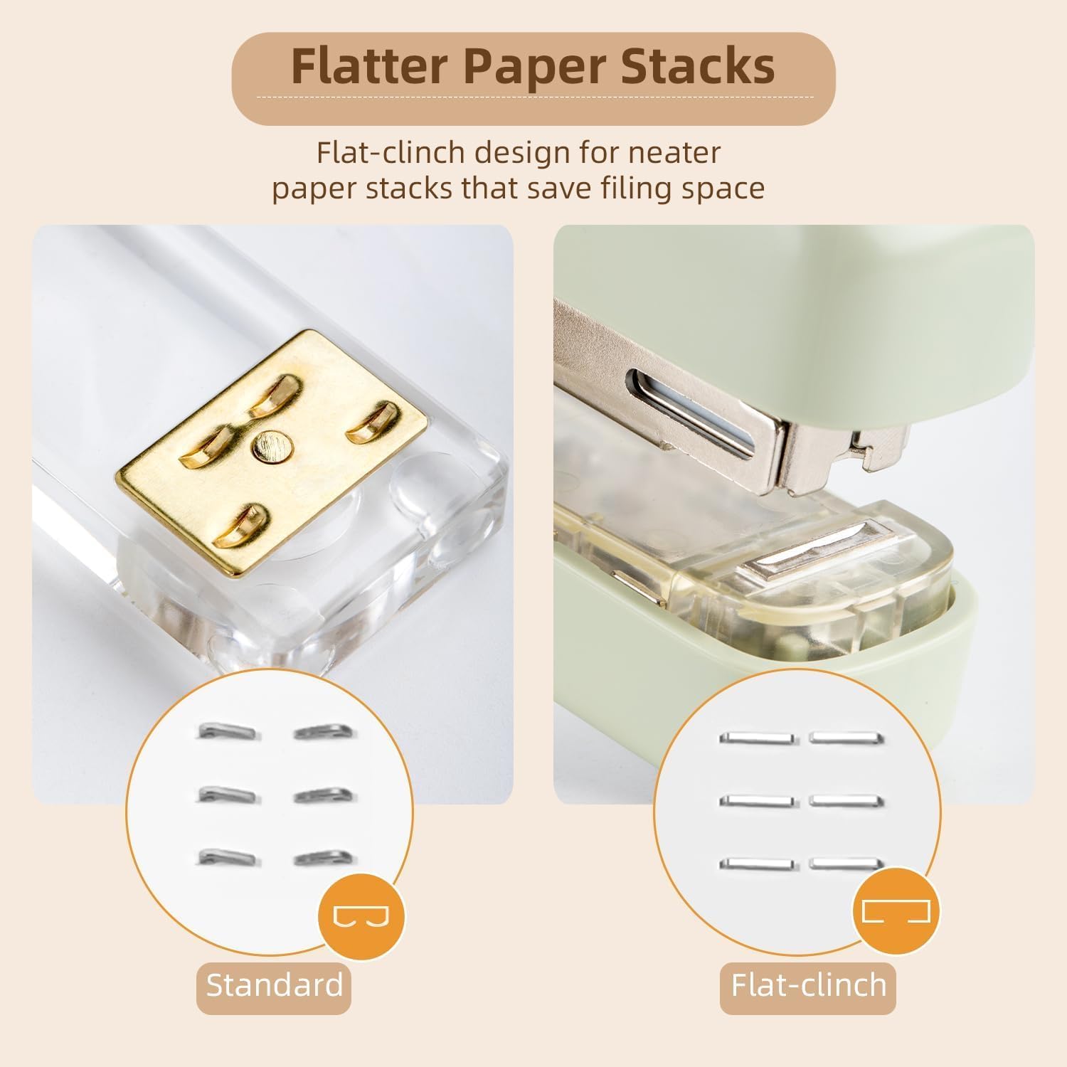 Stapler, Desktop Staplers with Integrated Staple Remover, 45 Sheet Capacity Office Stapler, 2 Pack, Green